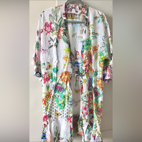Johnny Was floral kimono blouse silk and rayon new without tag and label Size S - Picture 5 of 7